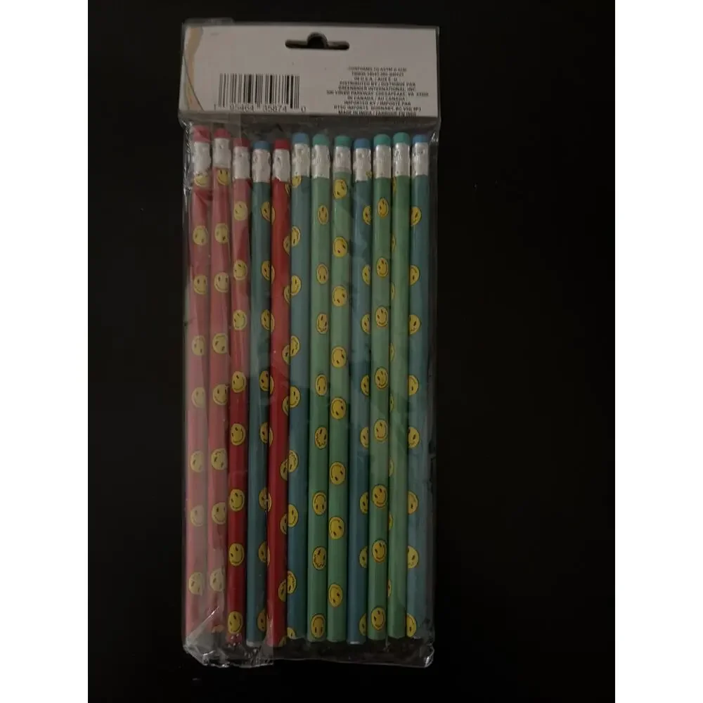 Jot Smiley Face Writing HB #2 Lead Pencils (Pack Of 12) New Red Blue Green NEW